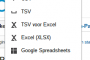 opties voor exportbestand Google Analytics