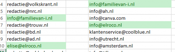 Snel maillijsten vergelijken met Excel